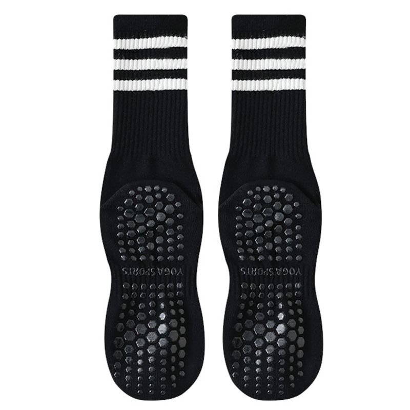 

Носки для йоги Нескользящие Профессиональные Женские Гольфы Труба Носки для Фитнес-зала в помещении Взрослые Носки для йоги Нескользящие Носки для пилатеса Black