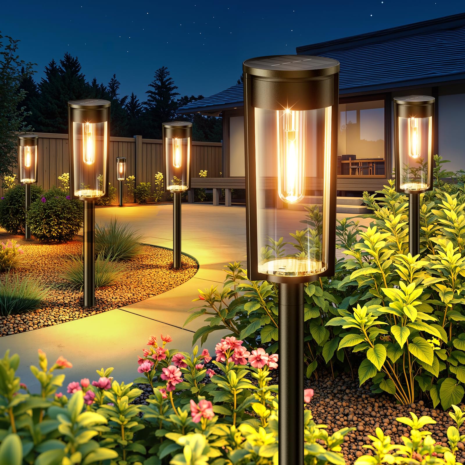 

LETMY Outdoor Solar Garden New Clear Set of Large IP65 High Recessed Automatic Suitable for Outdoor Use on Parking Flower and Larger Solar Rain чёрный