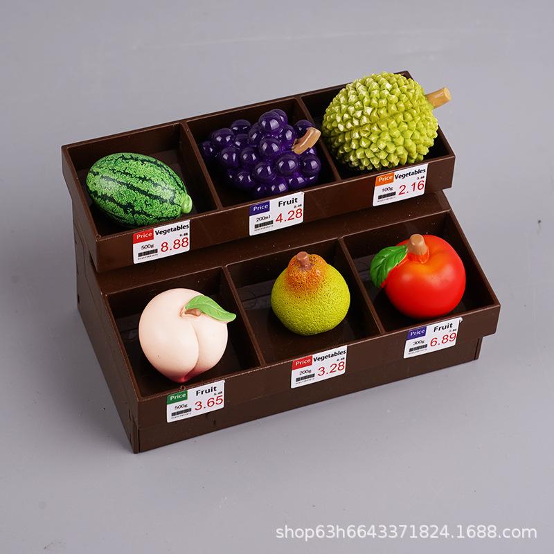 Mini Simulation Fruit Shelf Miniature Fruit And Vegetable Food Model Doll House Toy Children'S Play House Supermarket Ornament