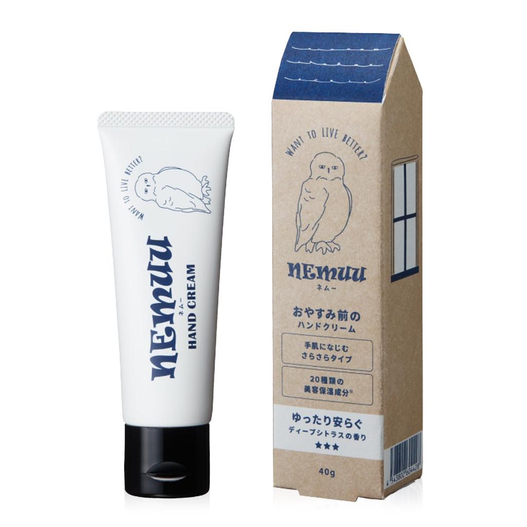 NEMUU Hand Cream 40g and La France with Umbilical Blood Stem Cell Culture Filtrate and Human Ceramide Deep (Citrus, Verbena, Scent) (Night Care,
