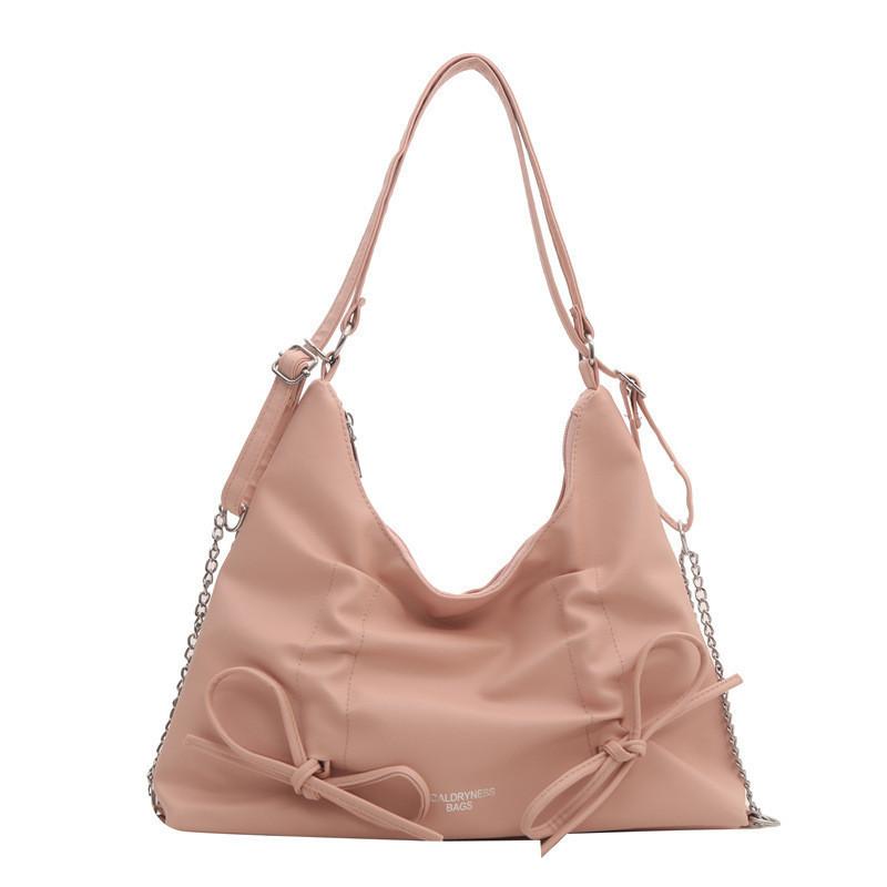 

Stylish Street Trend Butterfly Bow Shoulder Bag 2024 Spring Chic Pu Tote Bag For Women рожевий