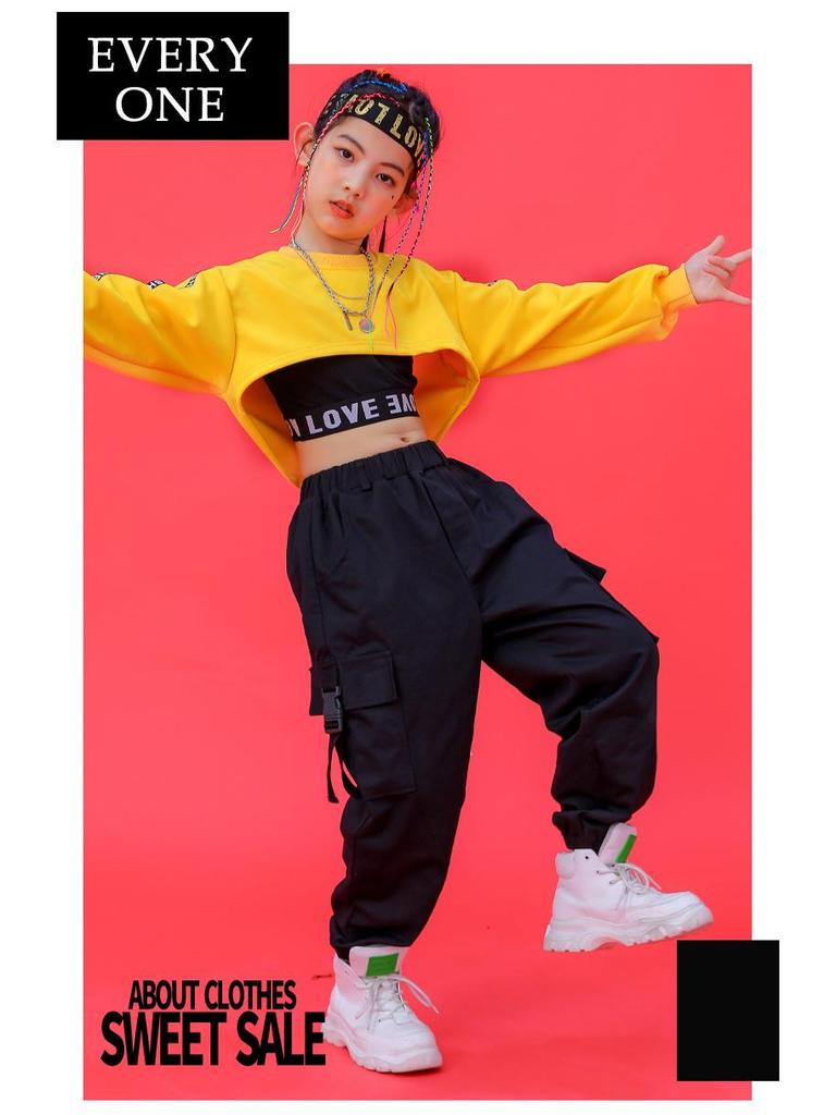 Costume Trendy da Ballo di Strada per Ragazze – Outfit Crop Top Jazz & Hip Hop