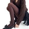 Women's Slimming Heart Pattern Tights - Coffee & Gray, Spring/Autumn