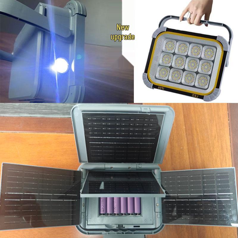 Outdoor Multifunctional Solar Floodlight with Long-lasting Battery for Emergency Lighting