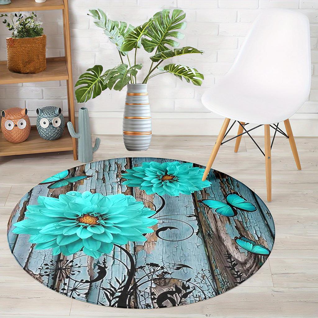 Luksusowy Wzór Stokrotki Okrągły Kształt Wykładziny Podłogowe Kuchnia Korytarz Chodnik Dywanik Sypialnia Salon Miękki Dywan Antypoślizgowy Dywan Obszarowy