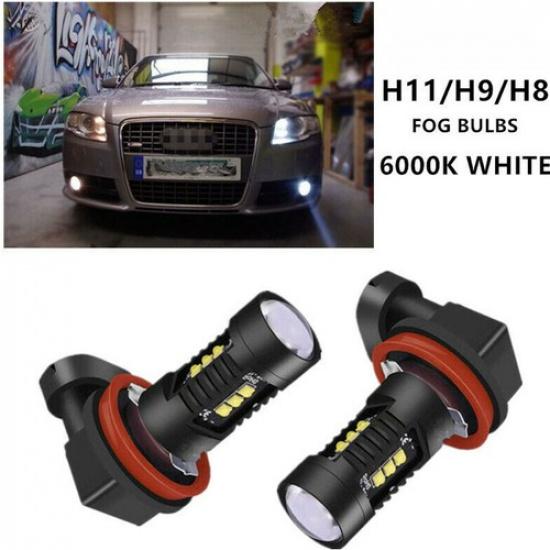 2x H11 LED Fog/Driving Light Bulb Kit 6000K Xenon White Bulbs Error Free Lamps