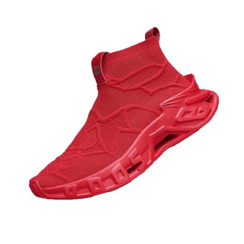 Large size new sports shoes high top fly woven mesh blade sports casual shoes blade socks shoes