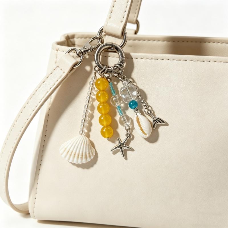 Oceanics Themed Keychain With Seashells And Starfish Designs Craft Of Alloy For Beach Lovers