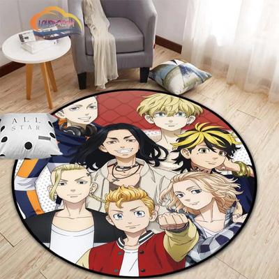 Anime Tokyo Revengers Round Carpet Cartoon Area Rug for Livingroom Kitchen Dining Room Children Rugs Yoga Mat