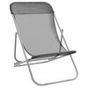 Beach Chairs 2 Pcs Grey Textilene & Powder Coated Steel