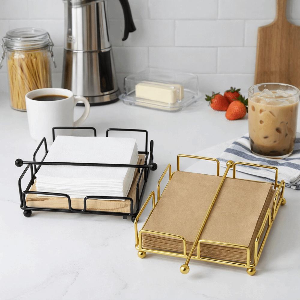 With Wooden Base Paper Napkin Organizer Nordic Style Tissue Organizer  Desktop Placement