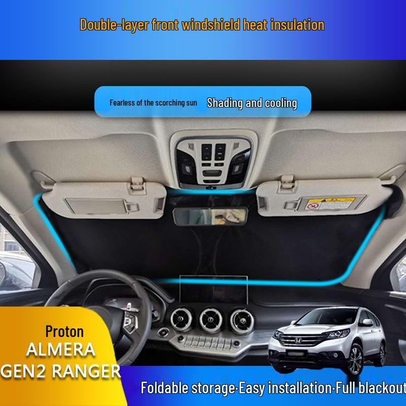 Proton Almera GEN2 Ranger Double-Layer Heat Insulating Front Windshield Sunshade Curtain