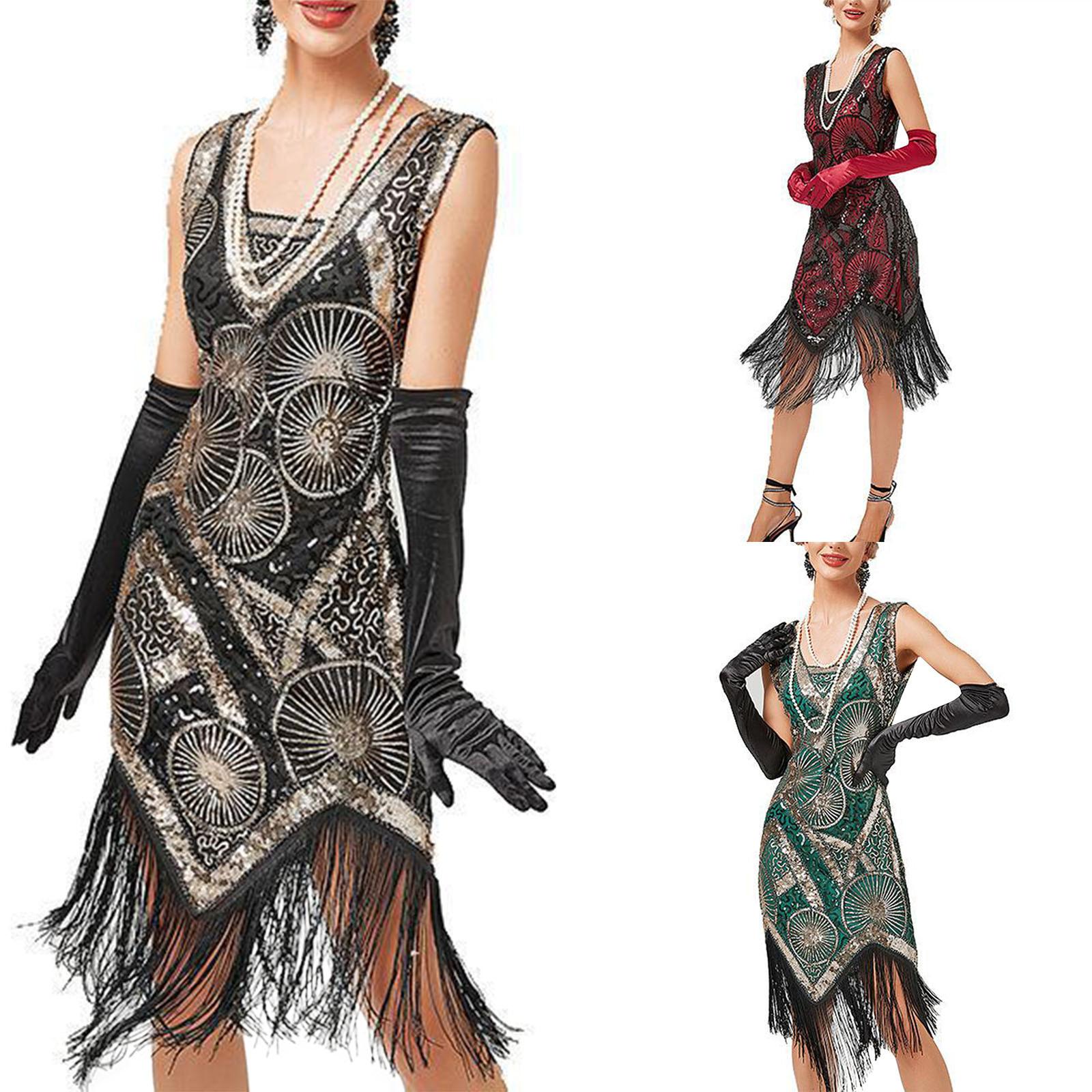 

Женское вечернее сексуальное платье, модное однотонное платье с блестками и бахромой