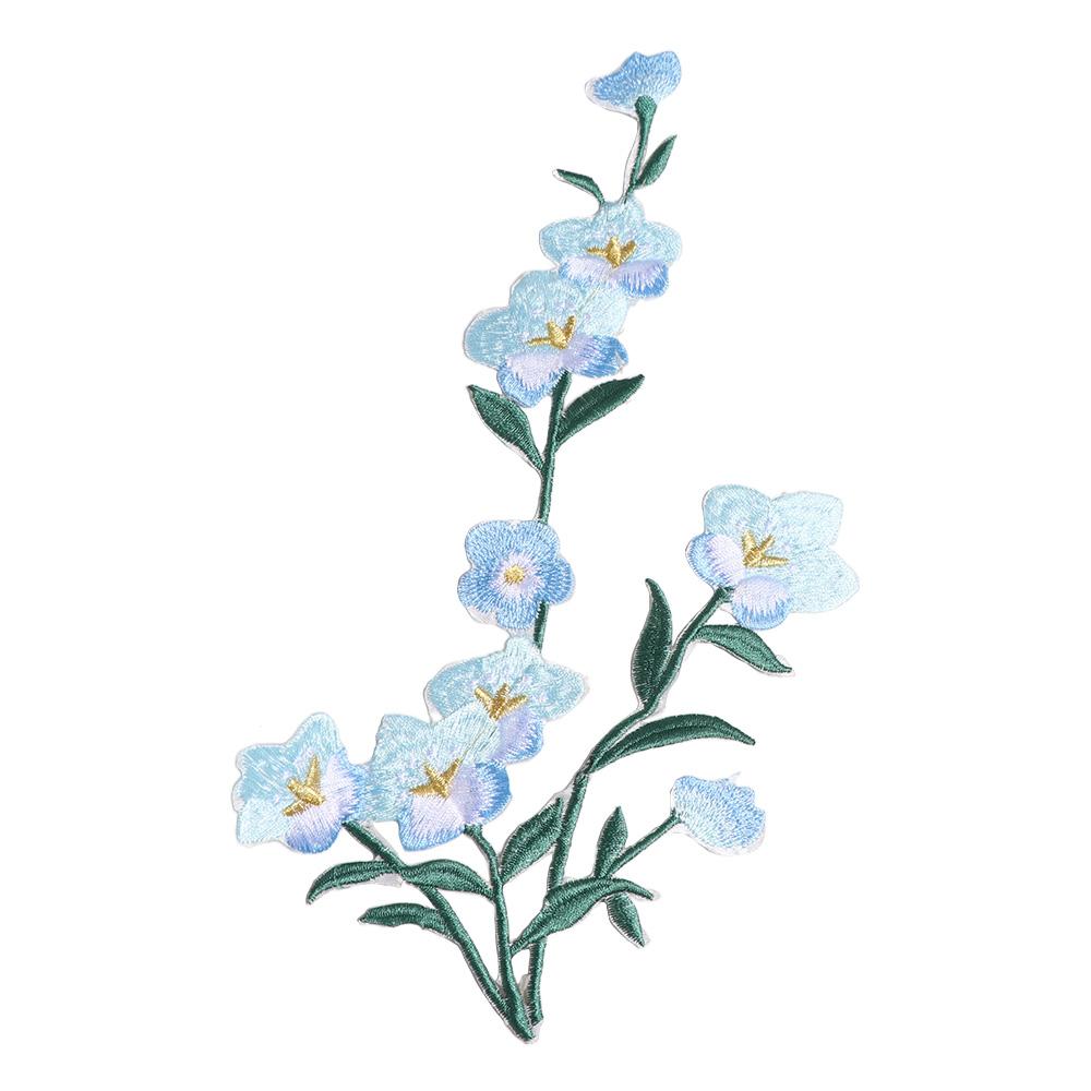 

Plum Blossom Flower Embroidered Patches Elegant Iron on Clothing Applique Exquisite Vintage Clothes Patches Sewing синій