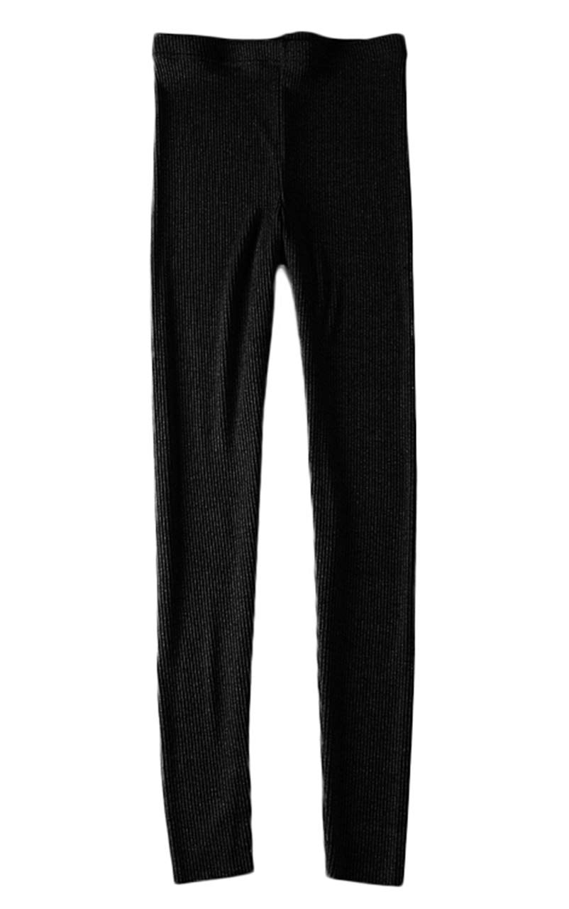 

Cotton Ribbed for Women Perfect for Yoga Black [YuMEET] Leggings/Tights - Dance, Jogging, Fitness, Stretching, Pants, Autumn/Winter, Spring/Summer, чёрный