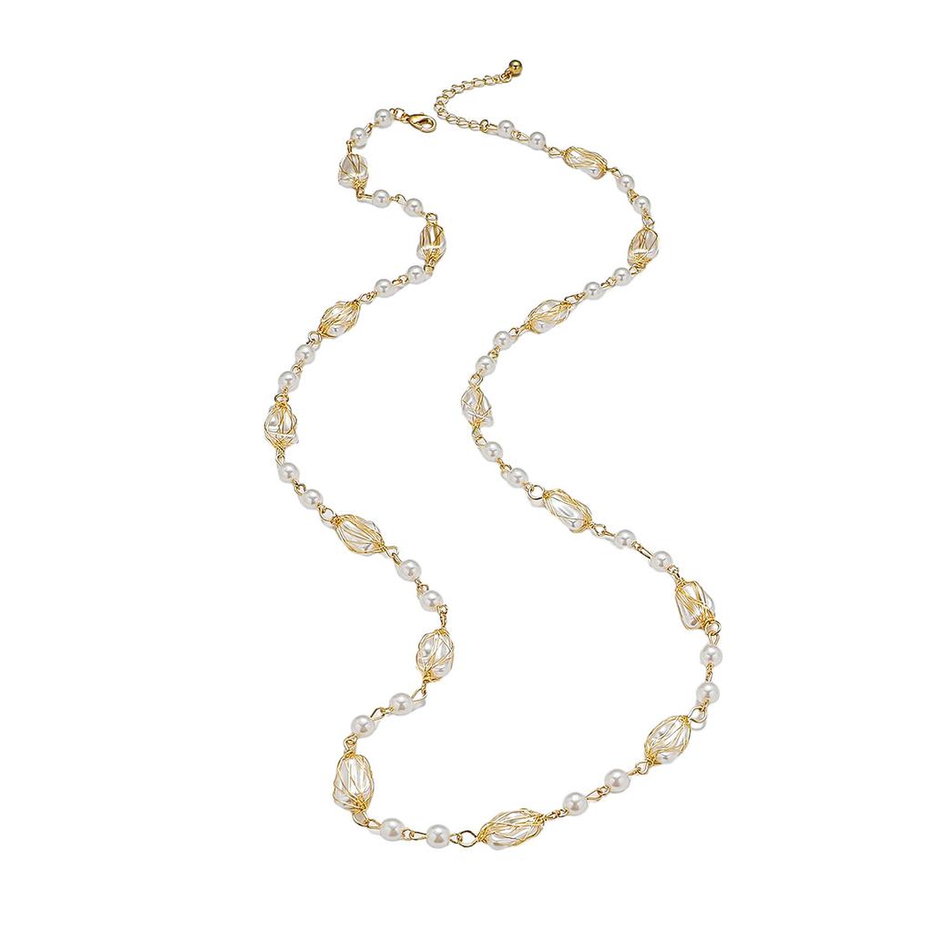 Pearl Design Handmade Necklace High-end Light Luxury Beaded Collarbone Chain Neck Chain Accessories Spot