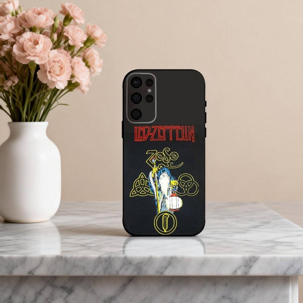 Rockin L-Led Z-Zeppelin BAND Phone Case For Samsung S25,S24,S21,S22,S23,S30,Ultra,S20,Plus,Others Soft Black Cover