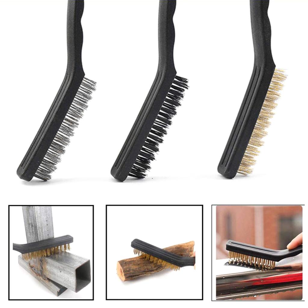 9pcs Handy Steel/Nylon/Brass Brushes Wire Brush Set for Easy Rust Removal and Cleaning