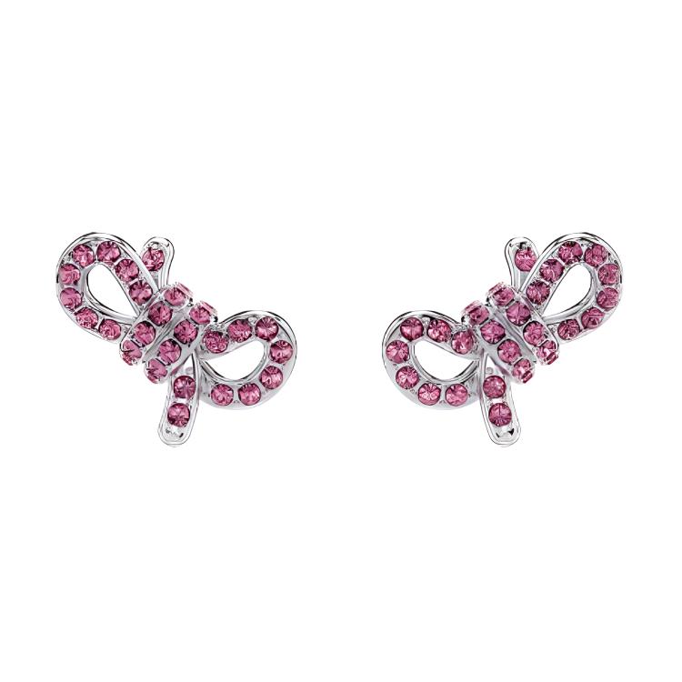 Swarovski Lifelong Bow Butterfly Knot Design Rhodium Plated Earrings Women earrings Silver 5723557 Box+Shopping Bag (Random Color)
