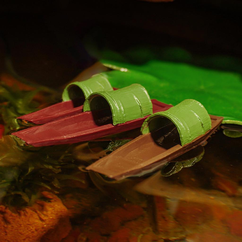 Landscape Artificial Canoe Boat Floating Fish Tanks Decorations for Aquariums Terrarium Shrimp Boat Ornaments