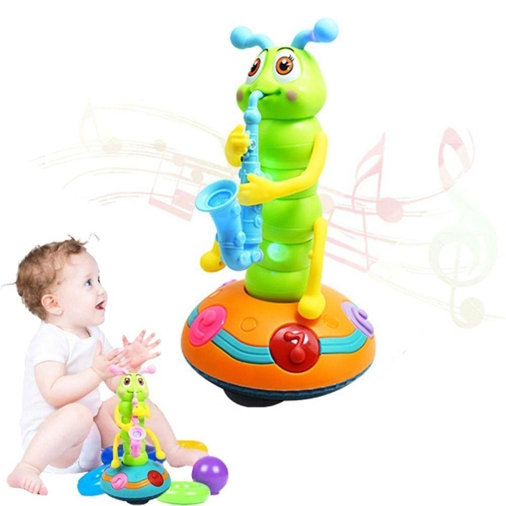 LED Saxophone Caterpillar Toy Plastic Dancing Caterpillar Toy Electric Music Toy  Halloween