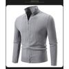 Men S Stand Collar Long Sleeve Jacquard Knit Cardigan Sweater Casual Plus Size