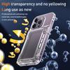 For iPhone 15 Anti-Scratch Phone Cover Clear PC+TPU Phone Case with Kickstand Card Holder