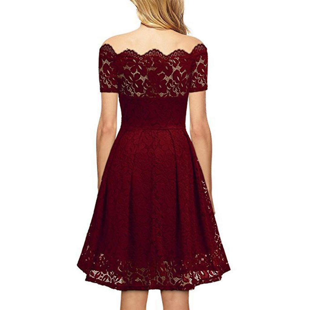 Γυναικεία Φθινοπωρινά Φορέματα Μάξι με Λουλούδια Εκτός Ώμου Φόρεμα Κοκτέιλ για Γάμο Επισκέπτη με Μανίκια 3/4