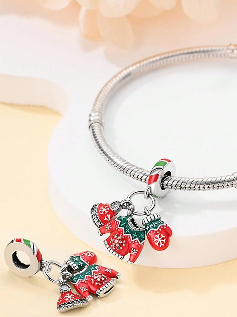 Christmas Snow House Socksbeads Charm Copper Plated Fit Charms Copperoriginal Bracelet For Jewelry Making Diy Charm