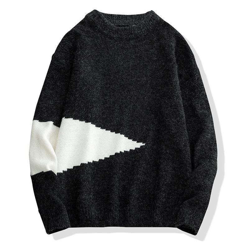 Winter Men 'S Round Neck Thicken Sweater Loose Knitwear Sweater Warm Bottoming Shirt 