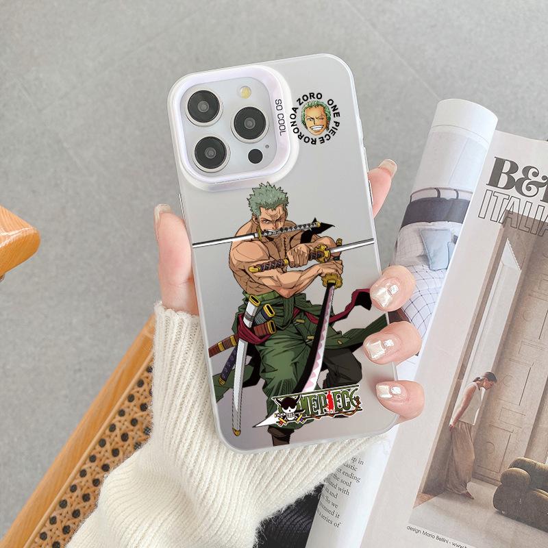 ONE PIECE Luffy Ace Mobile Phone Case iPhone17pm Trendy Cool Anti-drop Colored Silver IMD Apple 16pro Boys