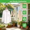 Laundry Line 2 Pack, Braided PE Portable Clothesline With Metal End Fittings for Clothes and Towels During Household, Travel or Outdoor Stays