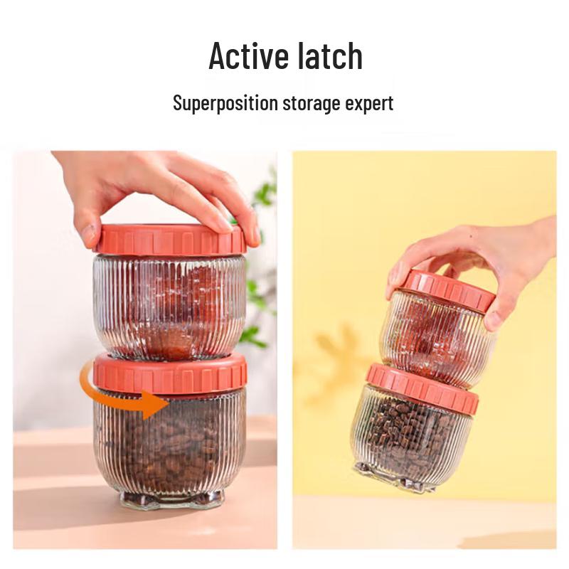 Lovewish Cat Paw Vertical Stripe Glass Storage Jar 5-Piece Set