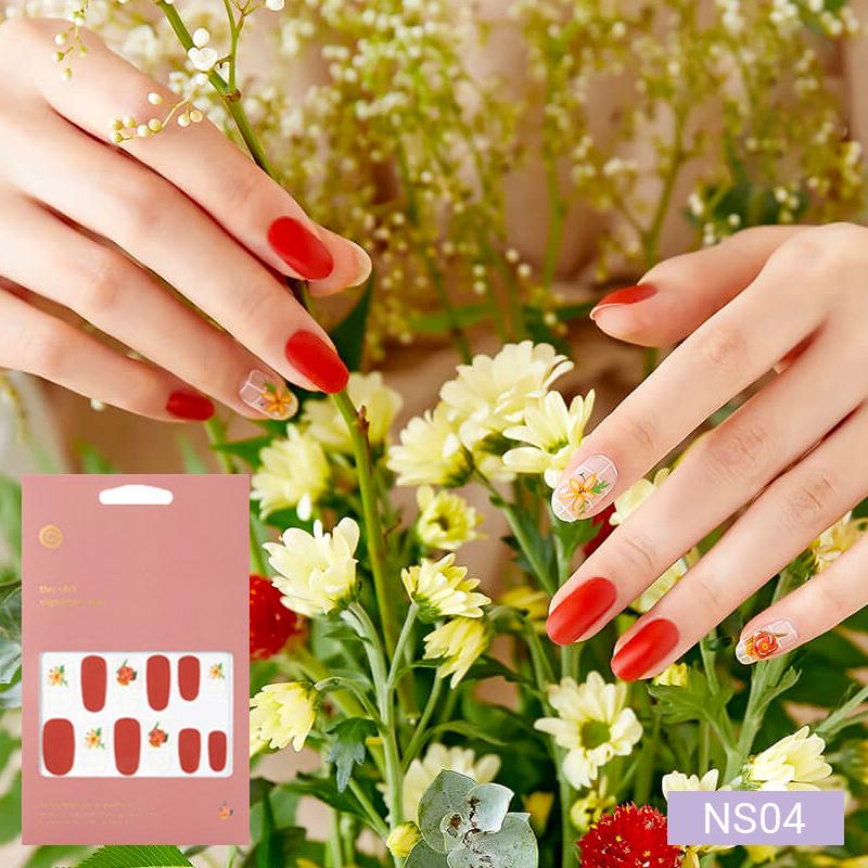 Glam Shell&Glitter Nail Stickers 24pcs | Self-Adhesive Strips, Bold Chic Mix, Quick 5-Min Manicure