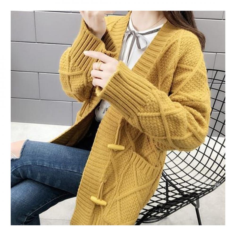 Navava Button Long Sleeve Knit Cardigan Nk1953