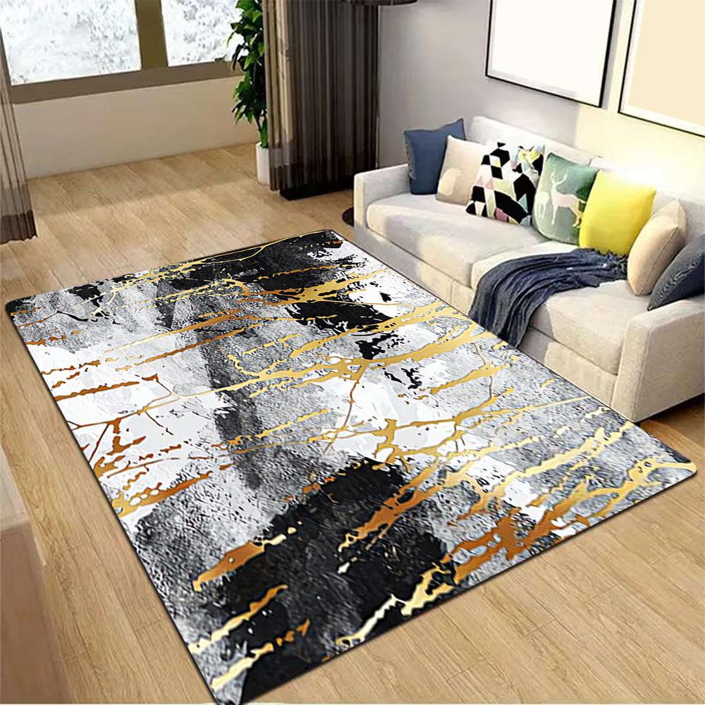 Marble Texture Background Pattern Decoration,Carpet,Living Room,Bedroom, Non-slip,Square rug