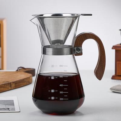 Hand Brewed Coffee Pot, Glass Coffee Pot, Creative Side Handle Hand Sharing Pot