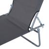 Foldable Sun Lounger, Garden Lounger with Sunshade, Beach Lounger, with 4-position Adjustable Backrest,  Suitable for Garden, Balcony and Pool, Gray