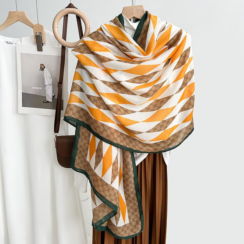 

Новый шарф женский осенне-зимний высококлассный модный с цепочкой хлопково-льняной шарф женская теплая пряжа шаль 180*85cm