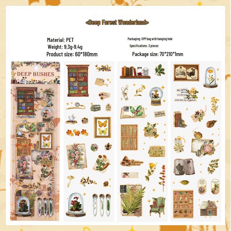 

Yuezhen Винтажные Ретро Водонепроницаемые ПЭТ Наклейки для Журнала - Высечка DIY Креативный Материал