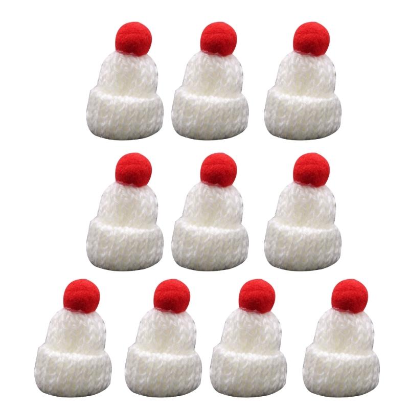 Pack of 10 Mini Knitted Hats for DIY Crafts and Girls Gifts Household Decoration for Kid Girl Boys Handicraft Crafts