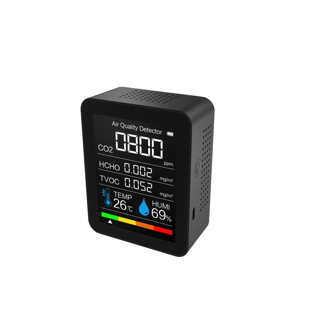 NDIR CO2 Detector with Temperature, Humidity, TVOC, and Formaldehyde Monitoring