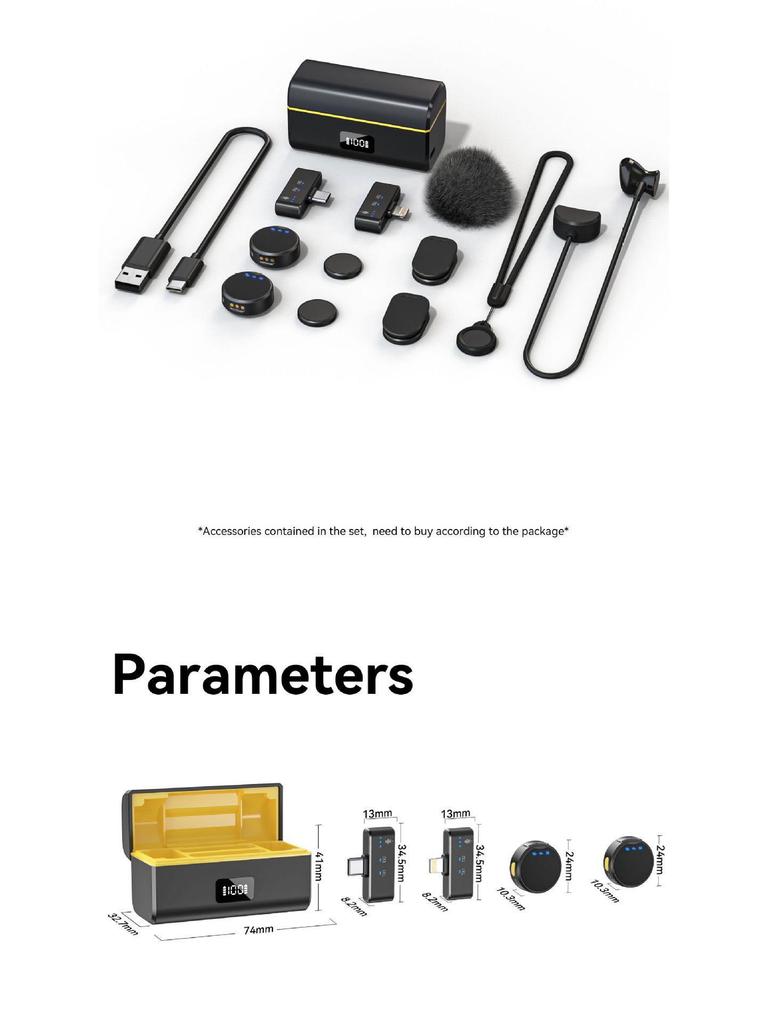 Professional Wireless Lapel Microphone with HD Noise Reduction for Live Streaming and Short Video Recording