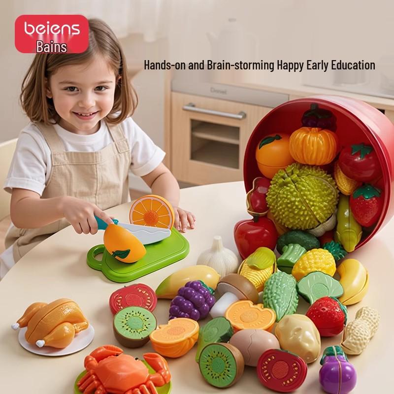 Beiensh Kids' Fruit & Vegetable Cutting Toy: Chewable Playset for Boys and Babies - Gift Idea