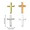 5pcs Elegant Gold Crucifix Brooch Handmade Unisex Alloy Badge Corsage Pin for Religious Event and Fashionable Outfits