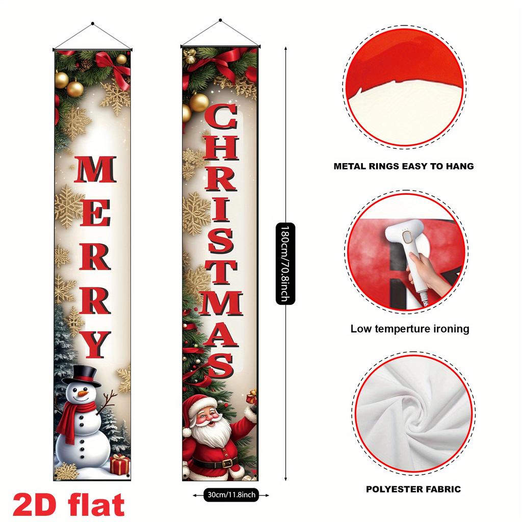 2pcs Christmas & Halloween Large Door Banner 12x70.8in