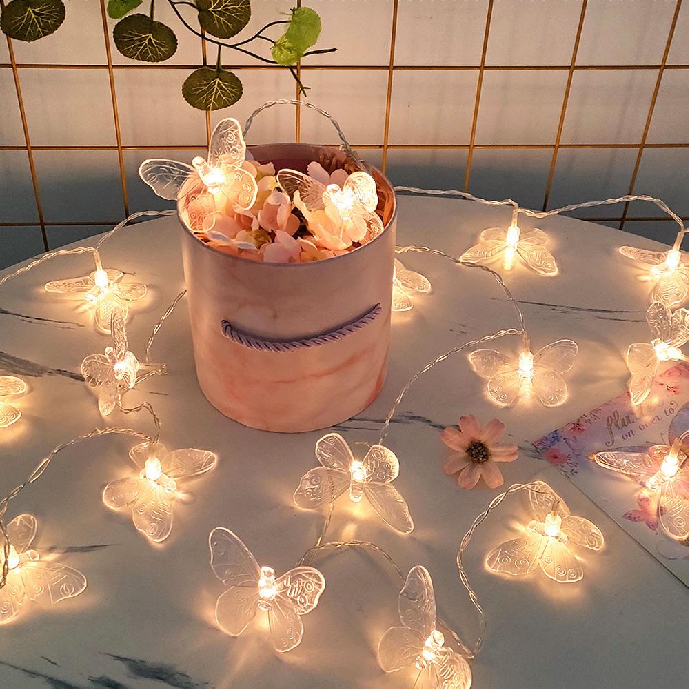 3m 20LED Butterfly String Lights Creative Butterfly Night Lamp Butterfly Decorative Lights for Garden Wedding Party Decoration