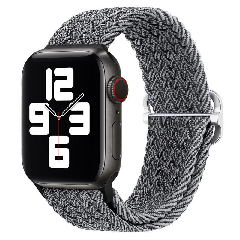 Elastic Woven Nylon Band F Smart Apple Watch Band 40 41 44 45MM Iwatch SE8 7 5 6 , Alloy Buckle Sport Soft Breathable Accessories Strap Blet Bracelet