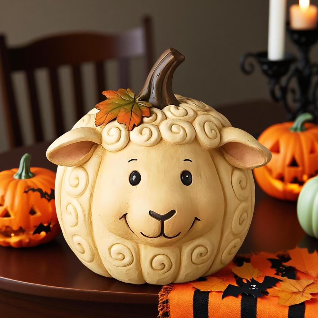 Pumpkins for Decorating Fall Pumpkin Decor Animal Cute Figurines Resin Statue Thanksgiving Decorations Harvest Halloween