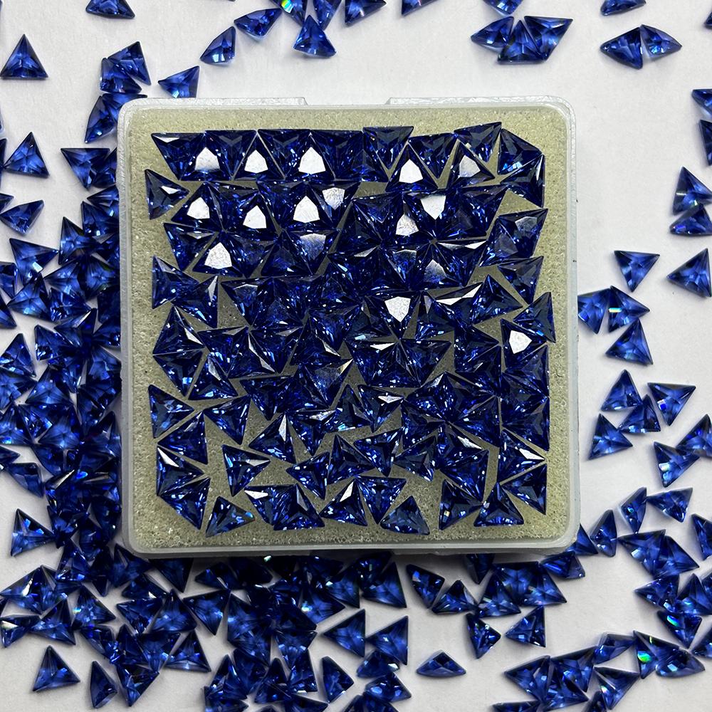 Natural   Blue Sapphire 5x5 Mm Trillion Cut Gems 5.40 Ct Lot For Gift